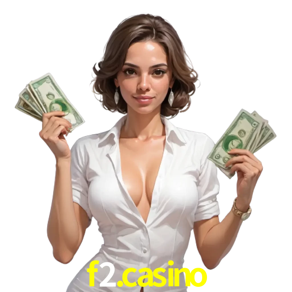 woman with money playing in F2.CASINO bet casino